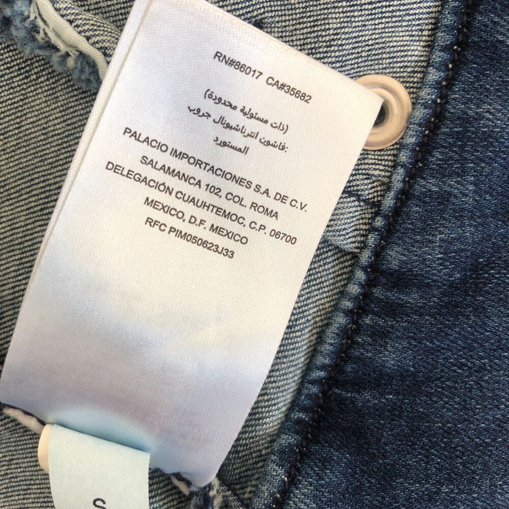 Bebe Rhinestone Embellished Stretchy Retro Y2K Denim‎ Moto Jacket Size S - Picture 14 of 14